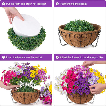🌺 Realistic Artificial Petunia Hanging Basket