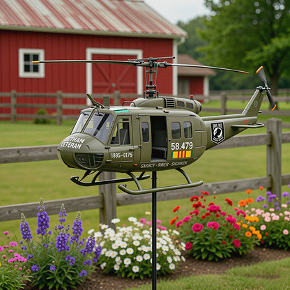 UH-1 Huey Veteran Memorial Metal Wind Spinner for Garden & Lawn