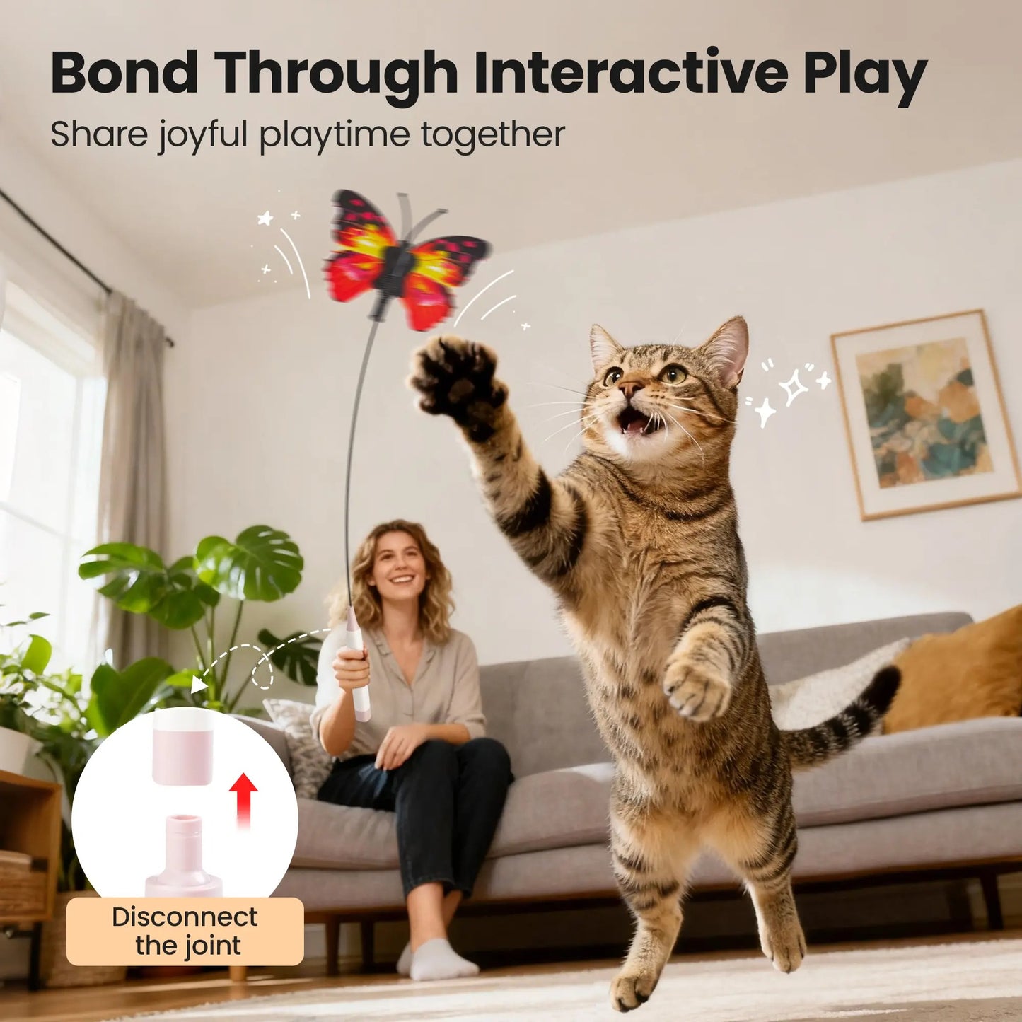 Furongpet™ Interactive Butterfly Wand: Spark Their Hunting Instinct