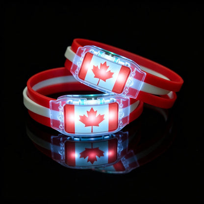 Light-Up Country Flag Bracelets with LED Lights