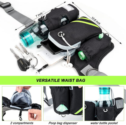 Retractable Hands Free Dog Leash with Dual Bungees for 2 Dogs