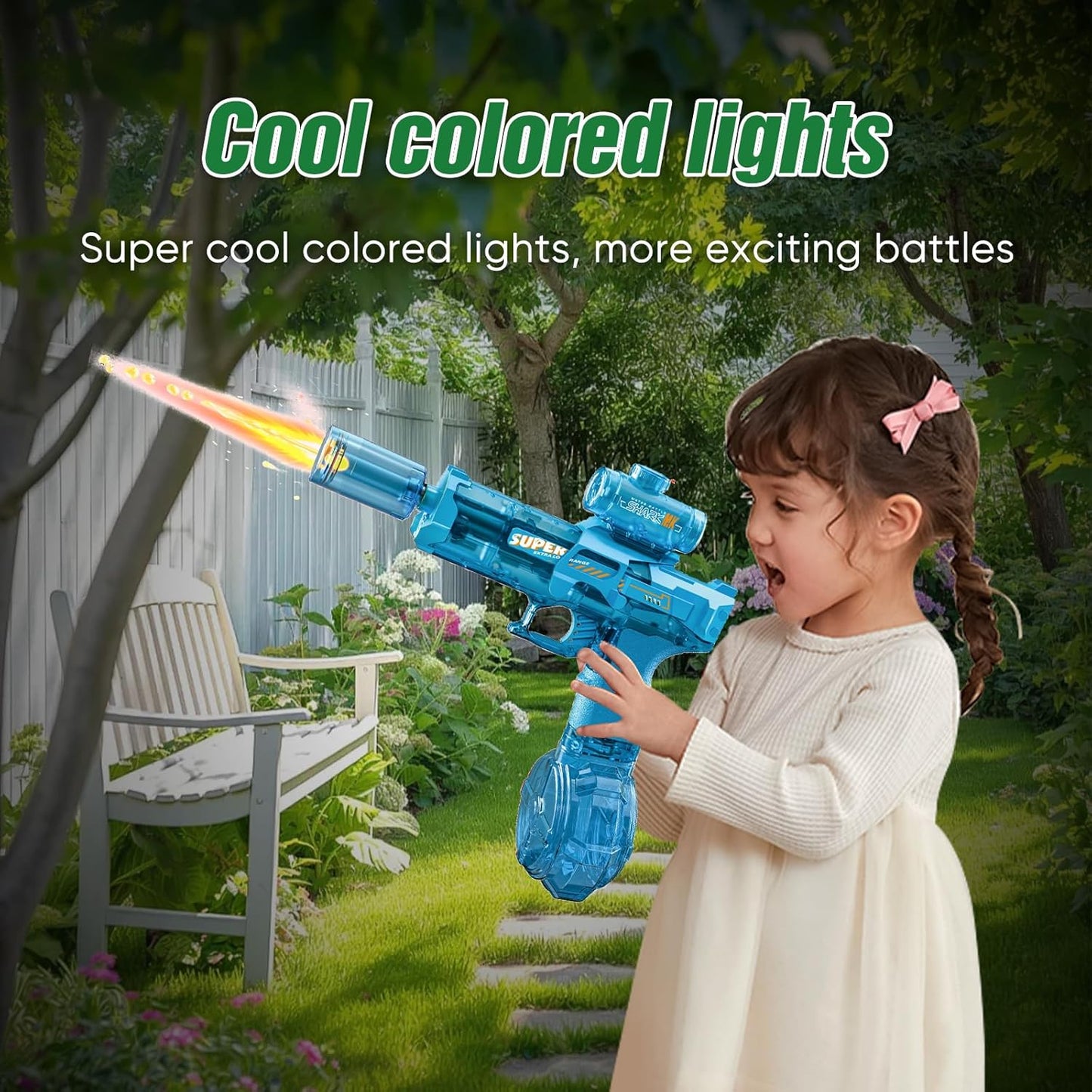 Automatic Electric Water Gun with Muzzle Flash Lights