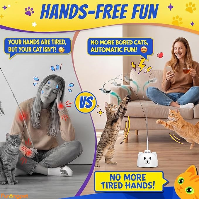 Interactive Flying Bird Cat Toy – USB Rechargeable, Motion Activated Self-Play Teaser for Indoor Cats