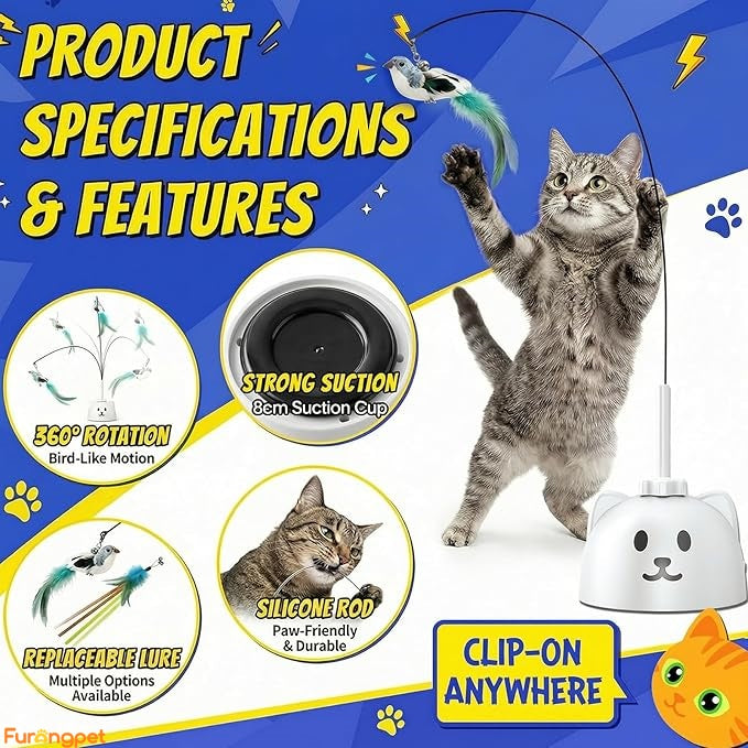 Interactive Flying Bird Cat Toy – USB Rechargeable, Motion Activated Self-Play Teaser for Indoor Cats