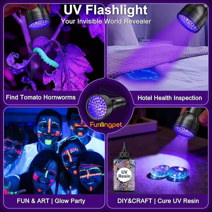 Furongpet™ 395nm UV Flashlight & Pet Urine Stain Detector
