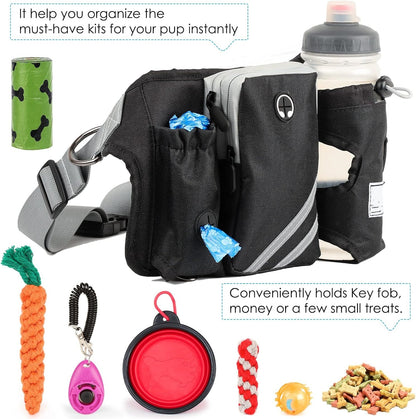 Retractable Hands Free Dog Leash with Dual Bungees for 2 Dogs