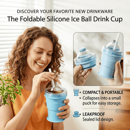 Collapsible Silicone Ice Ball Drinking Cup