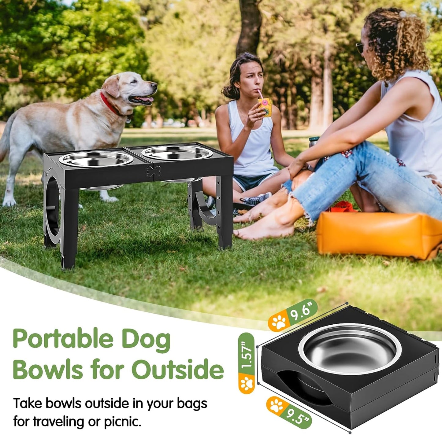 Furongpet™ Adjustable Elevated Dog Bowls with 5 Heights