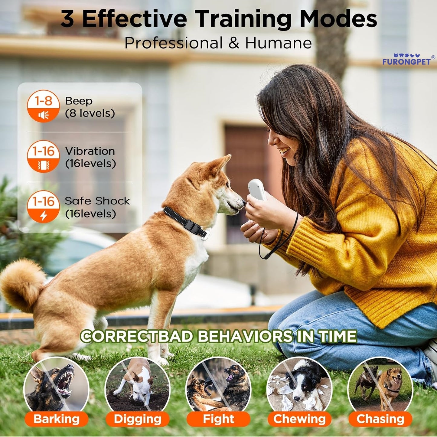 Dog Shock Collar, 3300Ft Dog Training Collar With Remote