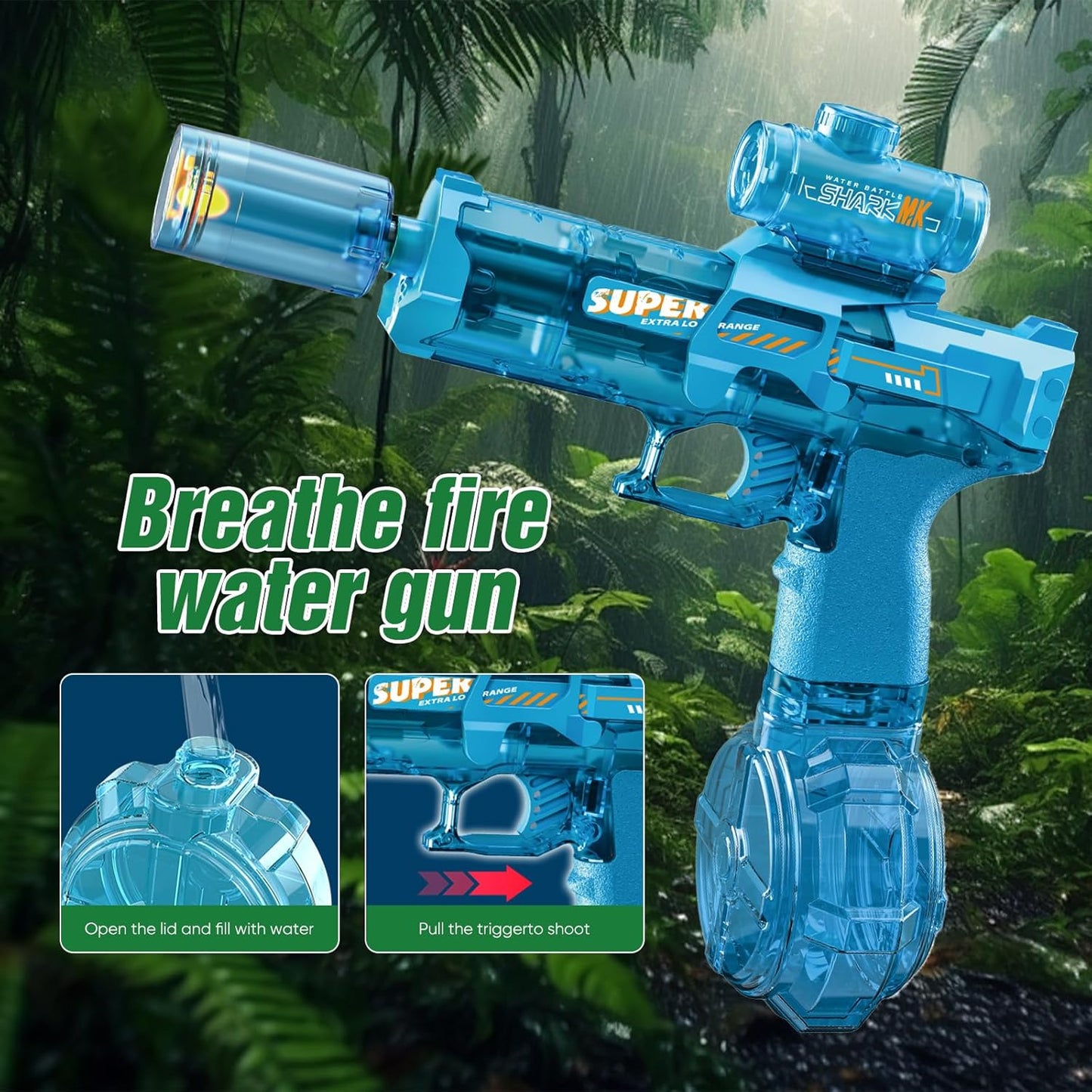 Automatic Electric Water Gun with Muzzle Flash Lights