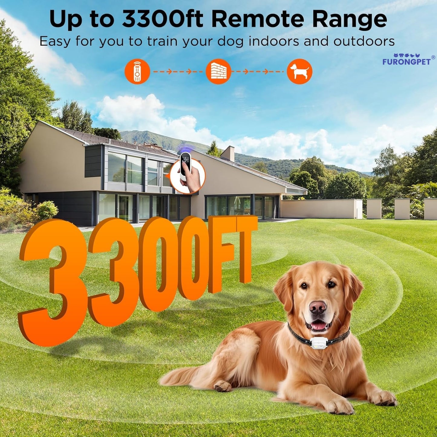 Dog Shock Collar, 3300Ft Dog Training Collar With Remote