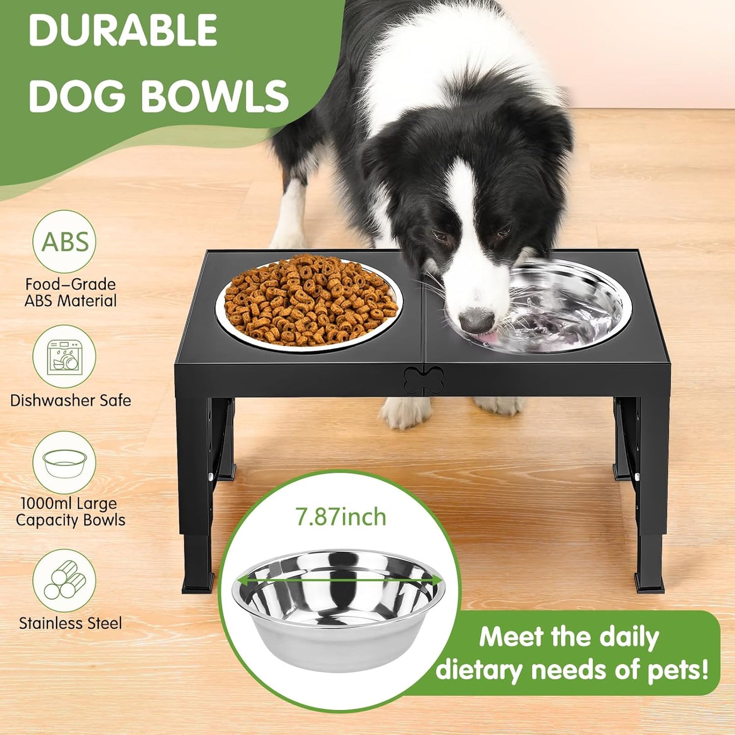 Furongpet™ Adjustable Elevated Dog Bowls with 5 Heights