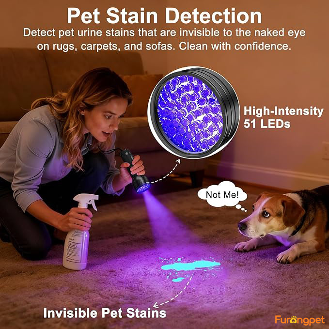 Furongpet™ 395nm UV Flashlight & Pet Urine Stain Detector