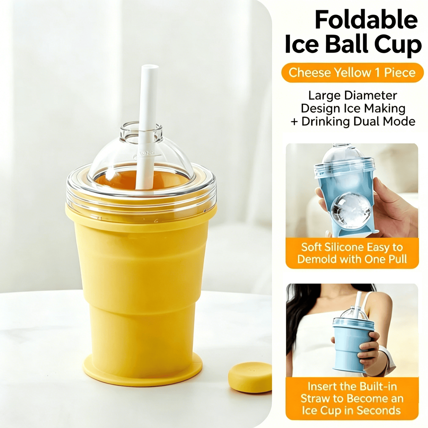 Collapsible Silicone Ice Ball Drinking Cup