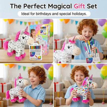 DIY Unicorn Plush Toy | Color-In Craft Kit