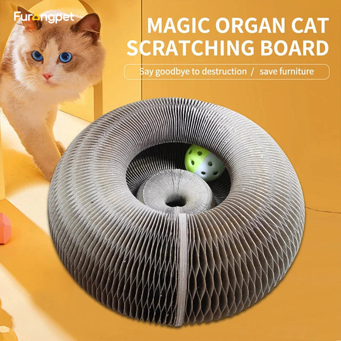 Magic Foldable Cat Scratching Board With Bell Accordion