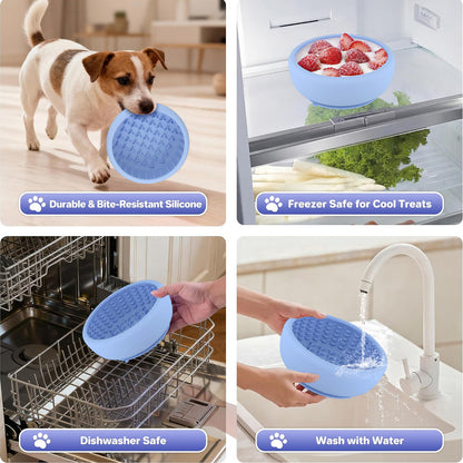 Slow Feeder Bowl for Dogs – Food-Grade Silicone Lick Mat with Suction Cups