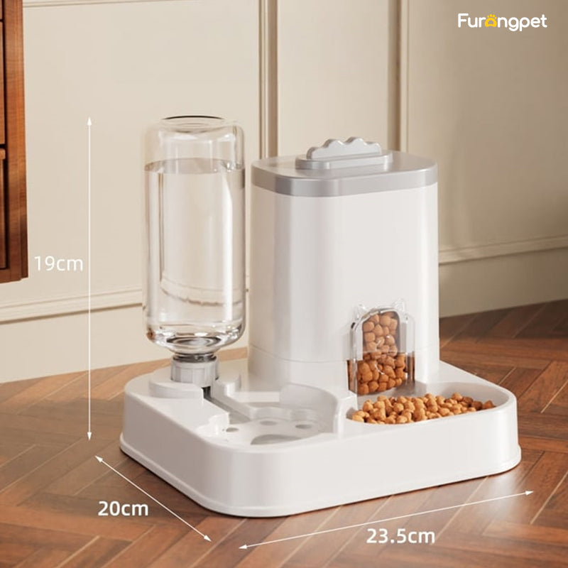 2-in-1 Gravity Pet Feeder and Water Dispenser Station