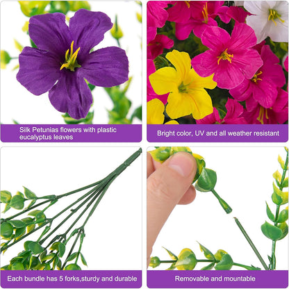 🌺 Realistic Artificial Petunia Hanging Basket