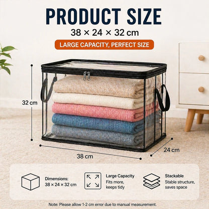 Heavy-Duty Clear Storage Bag for Clothes & Moving