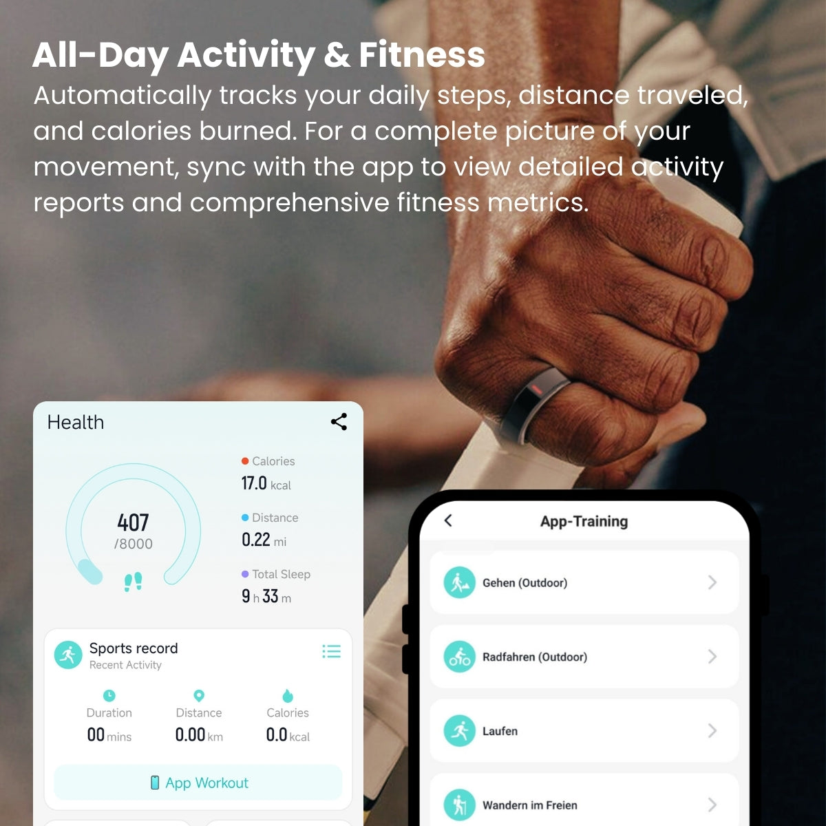24/7 Health Tracking Smart Ring – Blood Sugar | BP | Sleep | SpO₂ | HRV 📊
