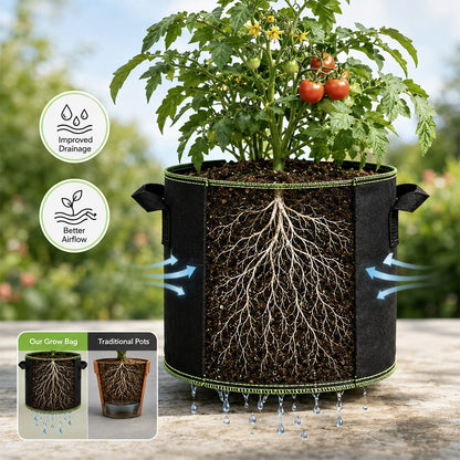 5-Pack 5-Gallon Reusable Fabric Grow Bags