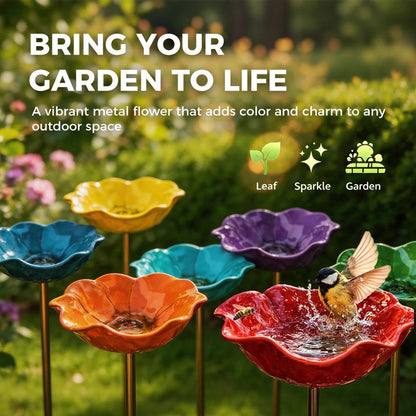 🌟Furongpet™ Handmade Metal Flower Stake – Add Charm & Color To Your Garden