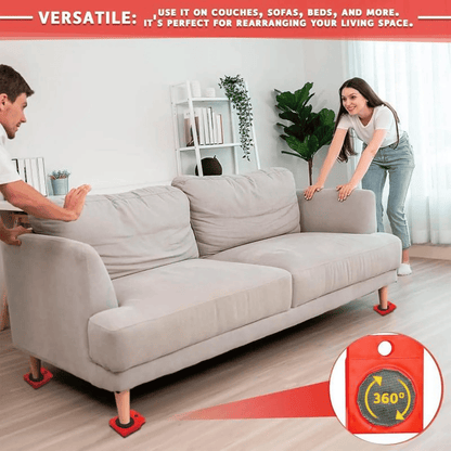 600 Lbs Furniture Moving Lifter Dolly with 360° Wheels for Heavy & Peel Stick Floors