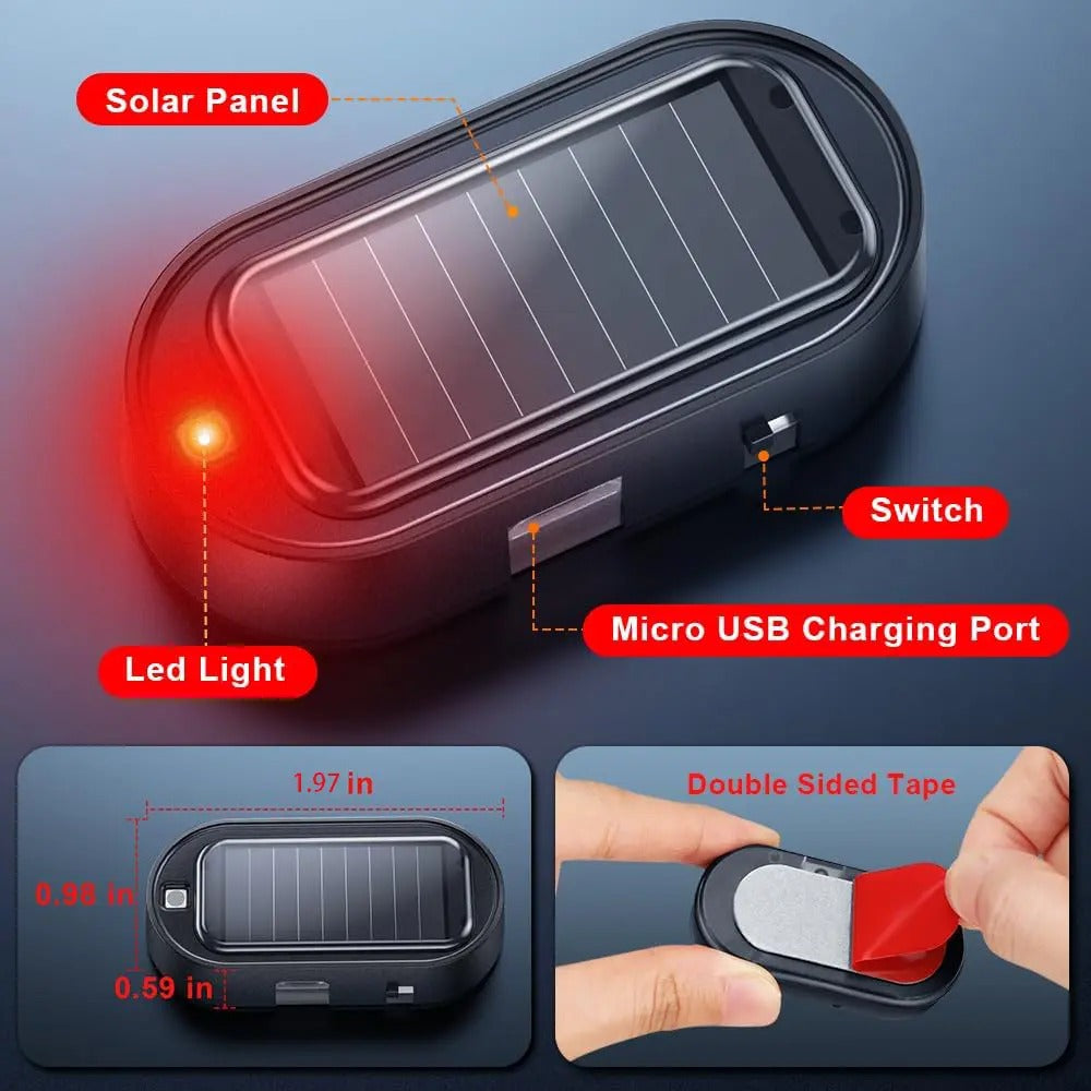 🚨 Solar-Powered Car Security Warning Light