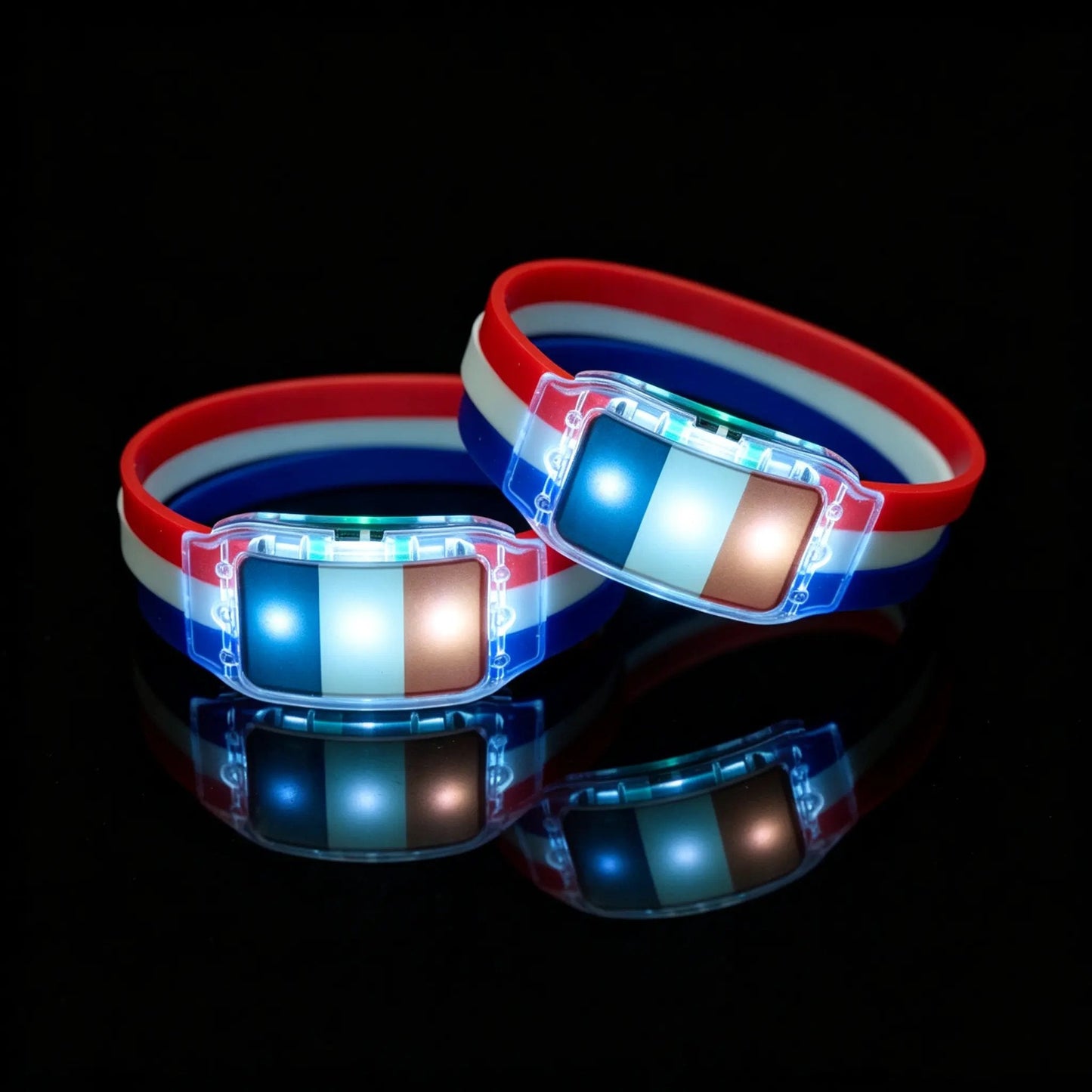 Light-Up Country Flag Bracelets with LED Lights