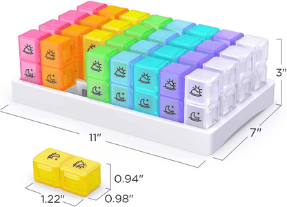 Monthly AM/PM Pill Box, Comes with Stickers