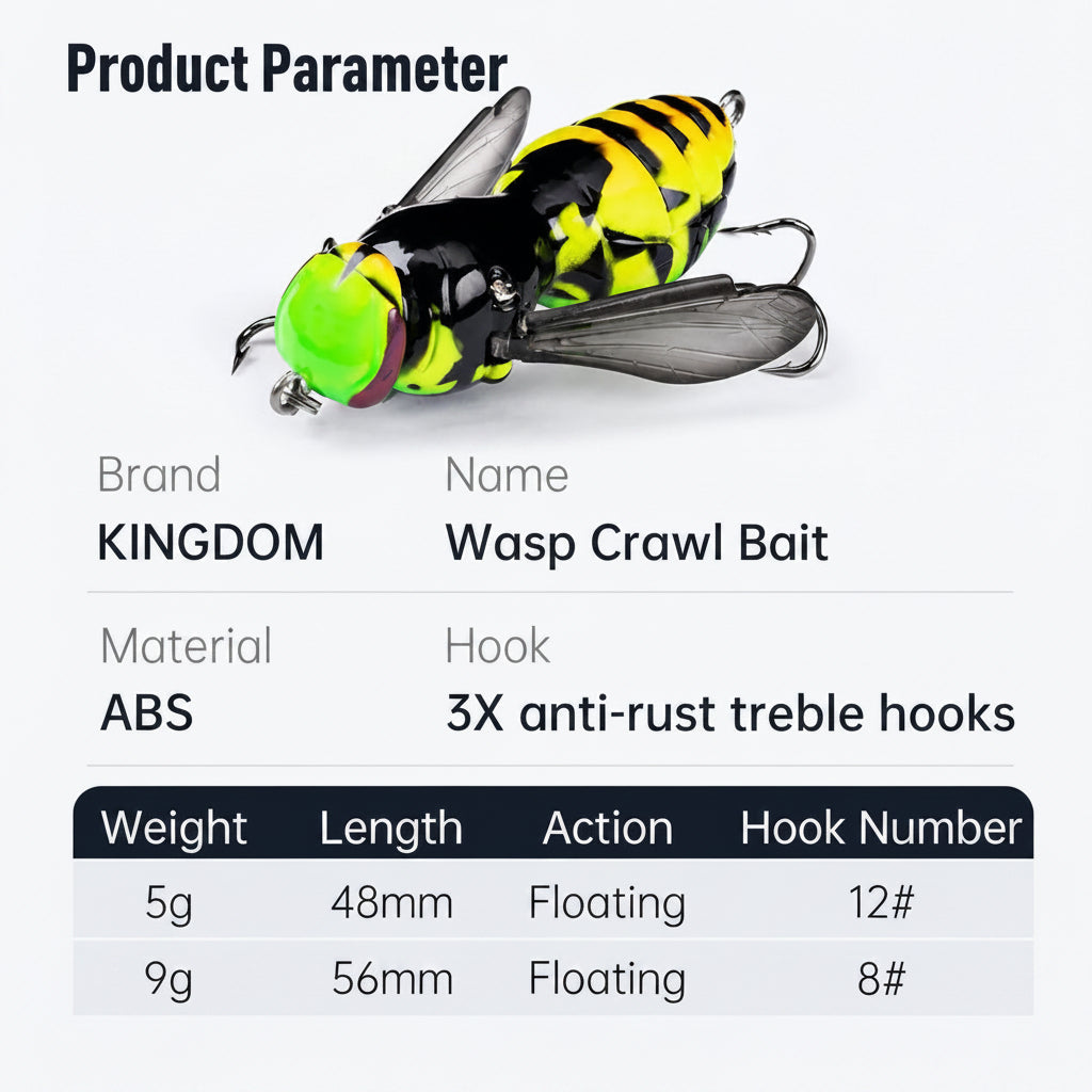 Rattle Bionic Wasp Topwater Fishing Lure