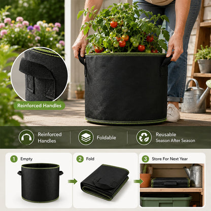 5-Pack 5-Gallon Reusable Fabric Grow Bags