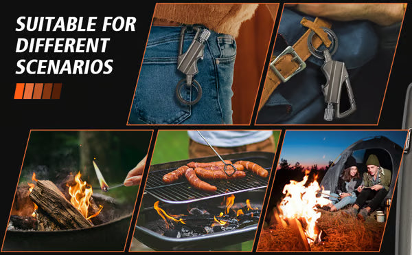 Multitool Keychain: Permanent Match Infinity Lighter & Bottle Opener