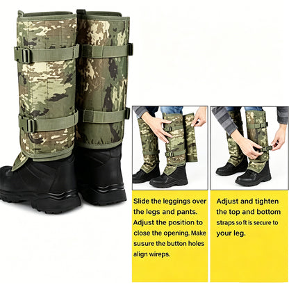 Unisex Outdoor Anti-Snake Gaiters, Durable Fabric for Trekking & Hunt