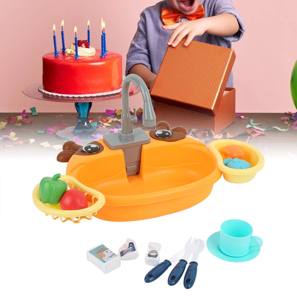 Kids Electric Dishwasher Sink Toy – Water Circulation Pretend Play Set