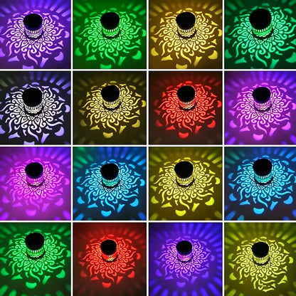 Solar Mandala Wall Light | Outdoor Garden Fence Projector Lamp
