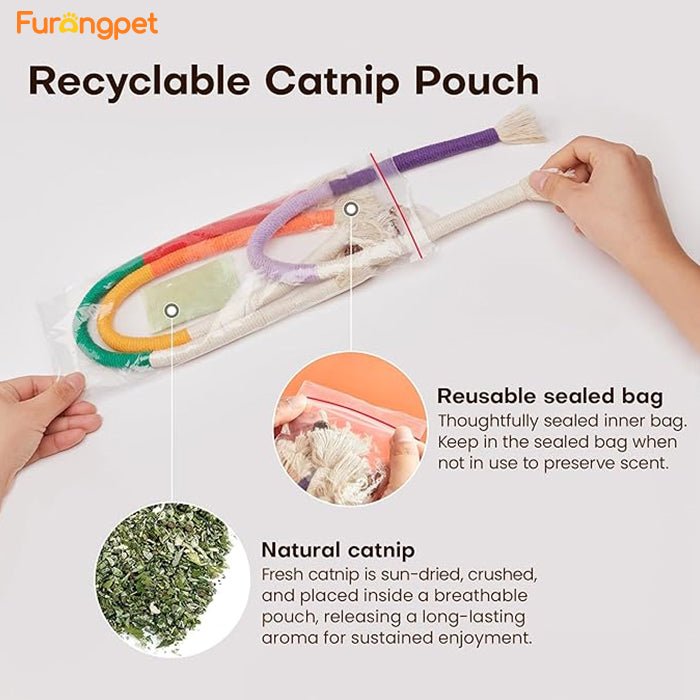 Catnip Chew Rope Toy – Natural, Safe Tooth Cleaner for Indoor Cats