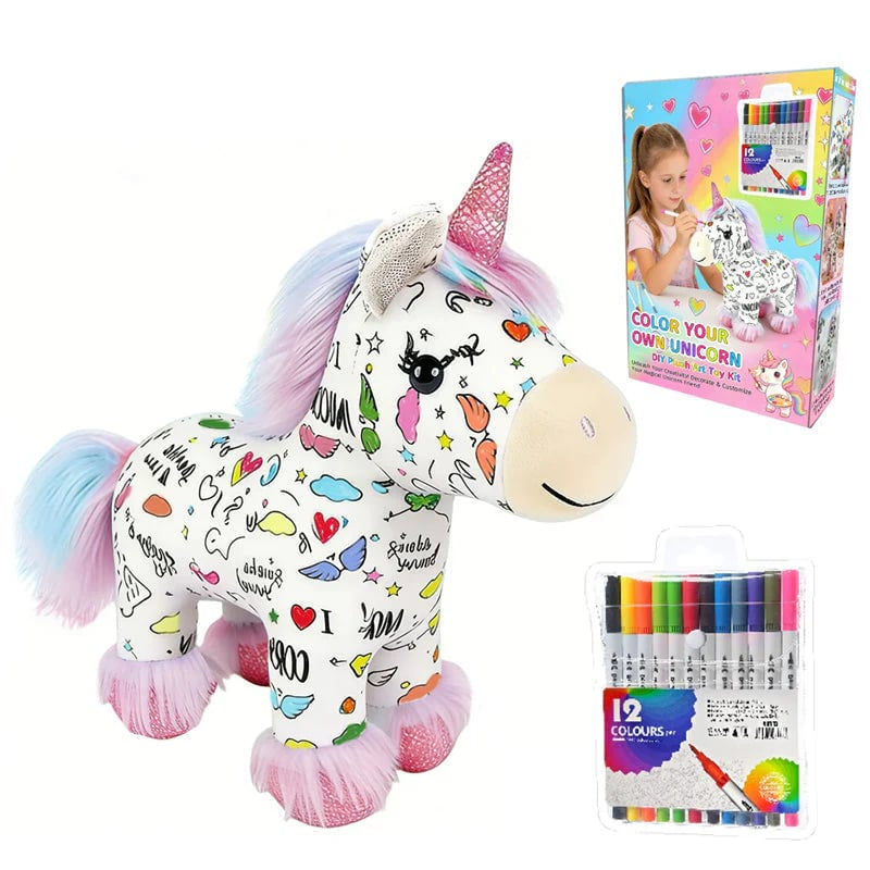 DIY Unicorn Plush Toy | Color-In Craft Kit