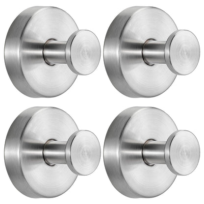 4pcs No-Drill Suction Cup Hooks for Bathroom & Kitchen, Holds Towels, Robes, Loofah on Glass & Mirror