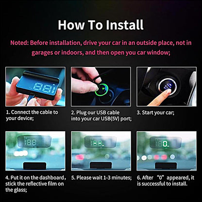 🚗 Car HUD Head-Up Display GPS Digital Speedometer