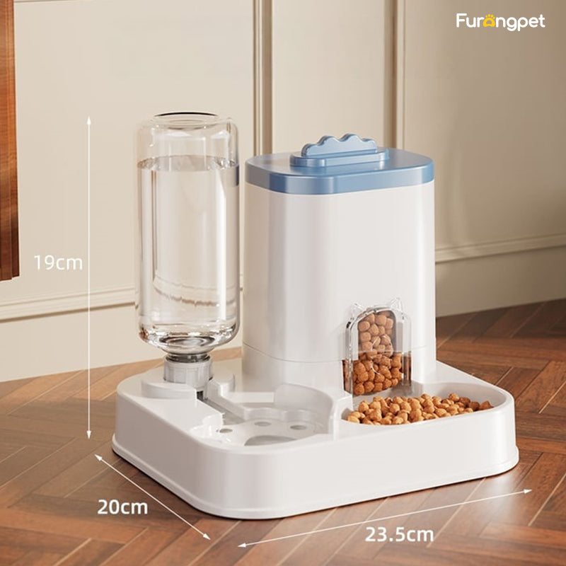 2-in-1 Gravity Pet Feeder and Water Dispenser Station