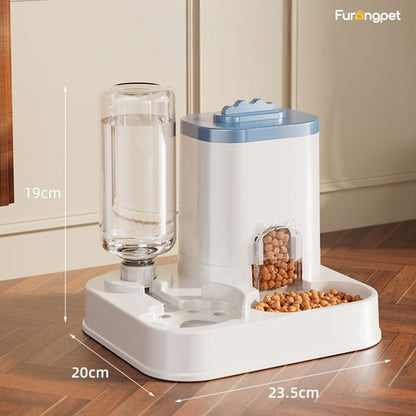 2-in-1 Gravity Pet Feeder and Water Dispenser Station