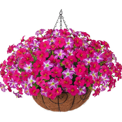 🌺 Realistic Artificial Petunia Hanging Basket