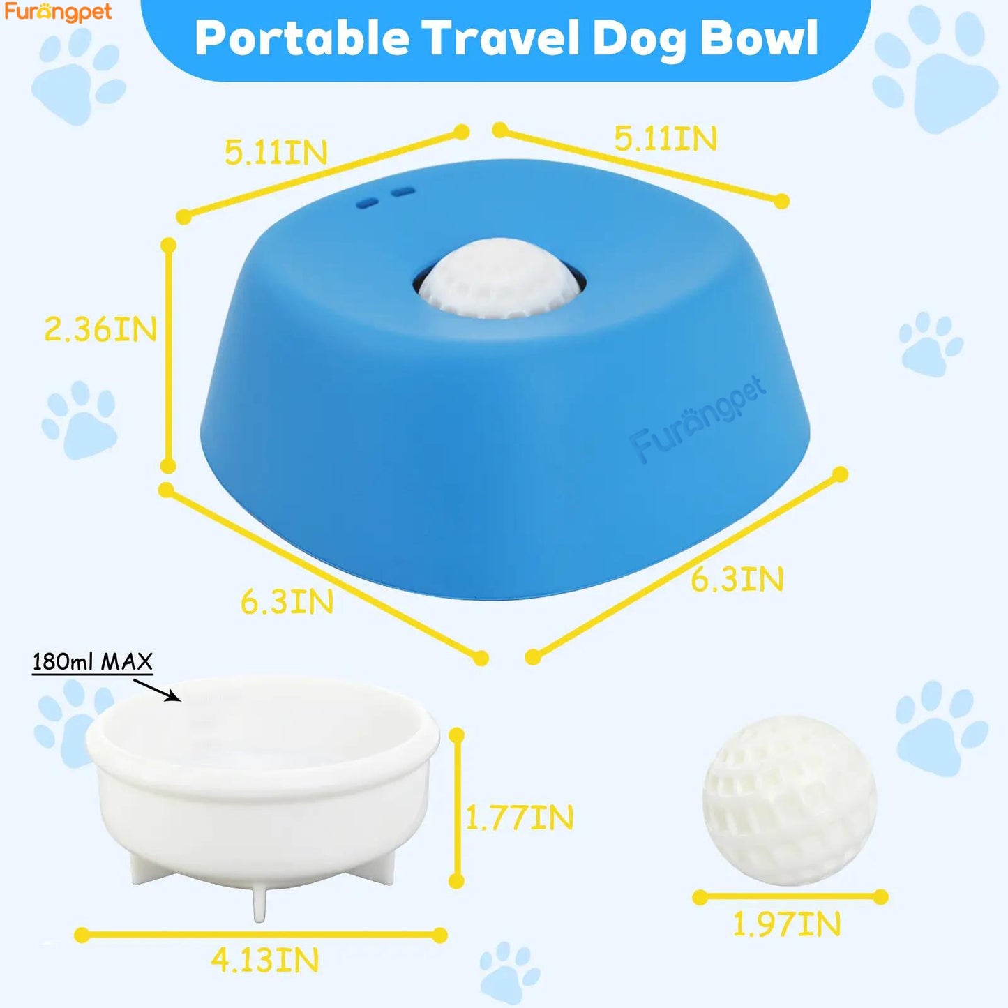 Furongpet™ No-Spill Rolling Ball Dog Licking Bowl for Treats