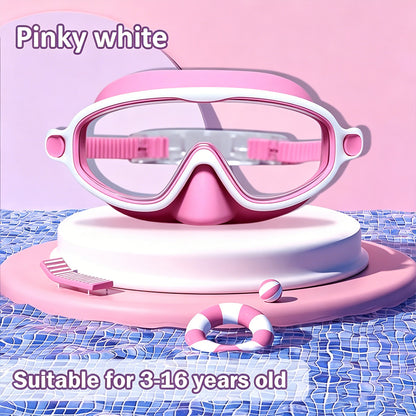 🏊‍♀️HD children's large frame waterproof and anti-fog swimming goggles