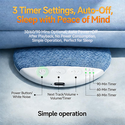 Bluetooth Pillow Speaker with White Noise & Timer