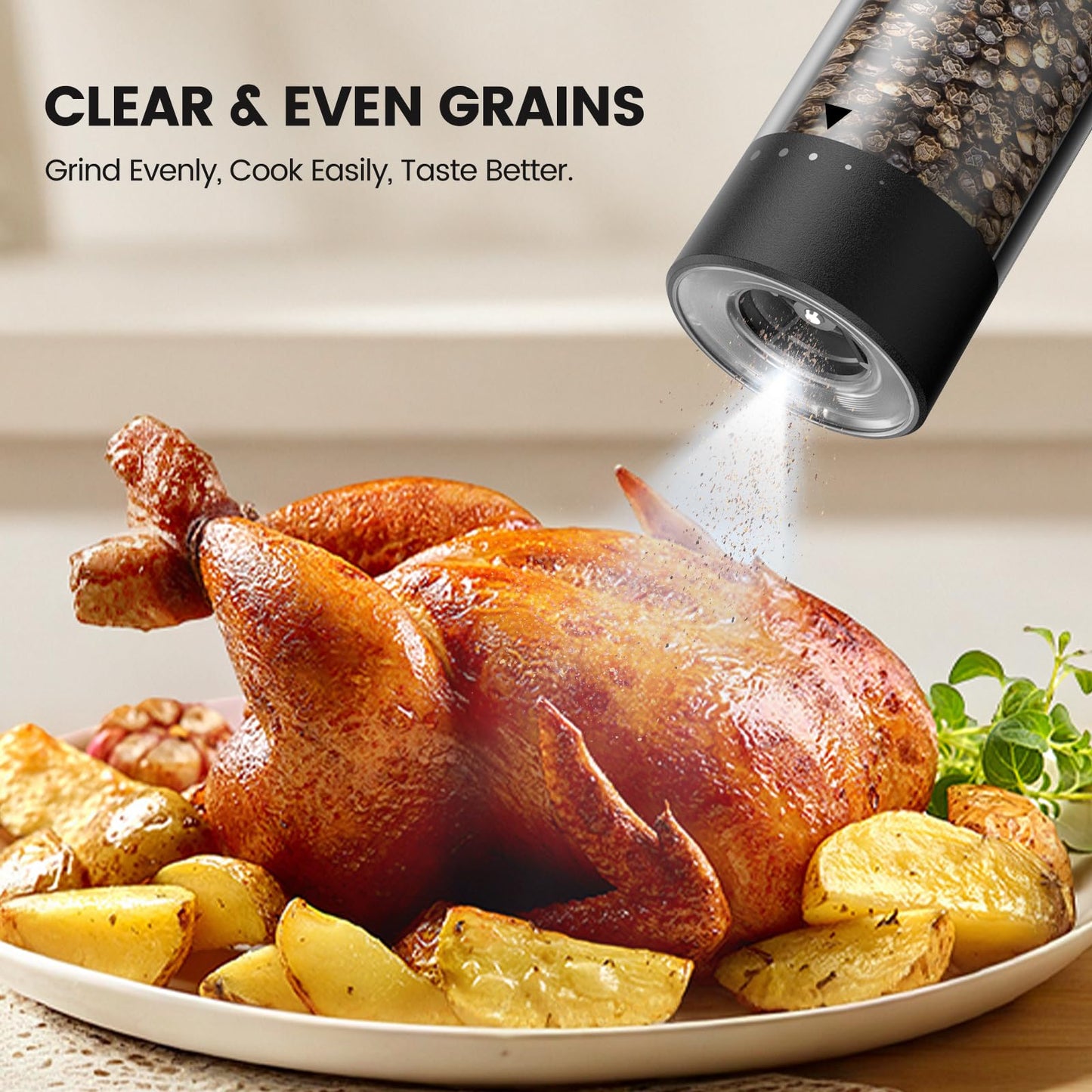 Electric Salt and Pepper Grinder Set - Rechargeable Automatic Salt and Pepper Shakers