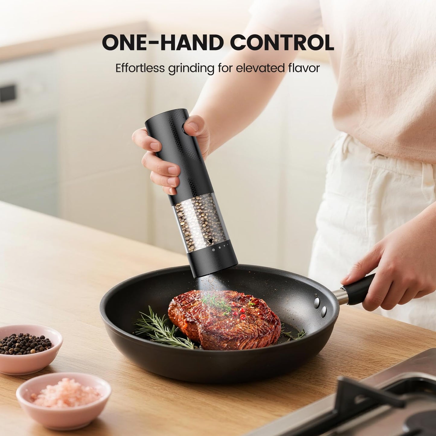 Electric Salt and Pepper Grinder Set - Rechargeable Automatic Salt and Pepper Shakers