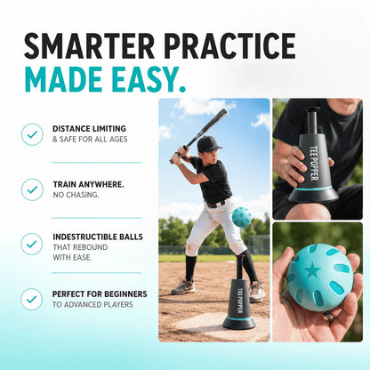Portable Automatic Baseball Batting Training Tee Popper